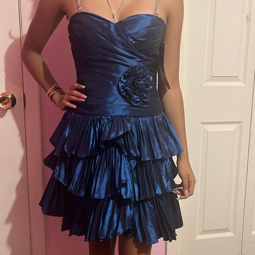 BRAND NEW- Metallic Blue Homecoming/prom dress
